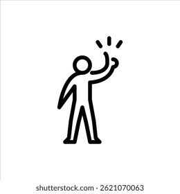 like gesture outline icon. stick figure positive gesture line art illustration.