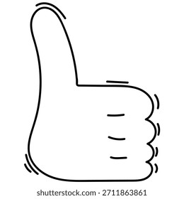 like - gesto, pulgares hacia arriba, mano, elemento aislado de Vector blanco y negro, elemento aislado de Vector dibujado a mano, dibujado a mano