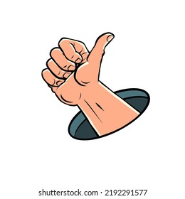 Like gesture. Thumbs up. The symbol of approval is the quality of joy. Social networks and the Internet