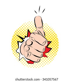 I like the gesture. Vector illustration of a pop art style.