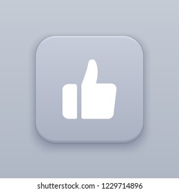 Like, gray vector button with white icon on gray background