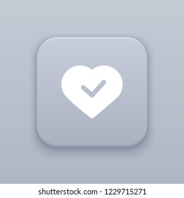 Like, gray vector button with white icon on gray background