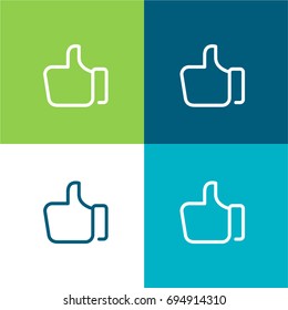 Like green and blue material color minimal icon or logo design