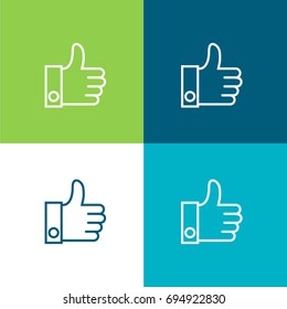 Like green and blue material color minimal icon or logo design