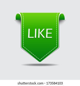 Like Green Label Vector Icon