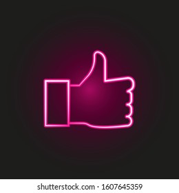like, hand hand drawn neon style icon. Simple thin line, outline vector of business icons for ui and ux, website or mobile application