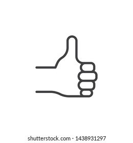 Like, hand gesture line icon. linear style sign for mobile concept and web design. Thumb up, hand outline vector icon. Symbol, logo illustration. Vector graphics