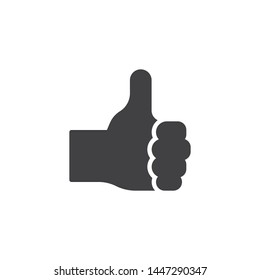 Like, hand gesture vector icon. filled flat sign for mobile concept and web design. Thumb up, hand glyph icon. Symbol, logo illustration. Vector graphics