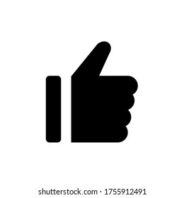 Gefällt euch das Handsymbol. Stimmen Sie ab. Einfach schwarzes Symbol. Einzige Illustration auf weißem Hintergrund. Flacher Stil. Vektorgrafik-Stockbild