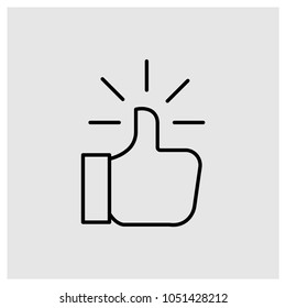 Like hand icon in trendy flat style isolated on grey background, modern symbol vector illustration for web