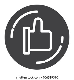 Like hand icon vector, filled flat sign, solid pictogram isolated on white. Symbol, logo illustration. Pixel perfect graphics