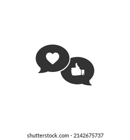 Like hand line icon. Chat bubble design. Thumbs up finger sign. Brand ambassador gesture symbol. Outline concept. Thin line like hand icon. Vector