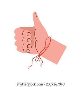 like hand with red thread icon