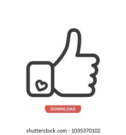 Like hand symbol vector icon