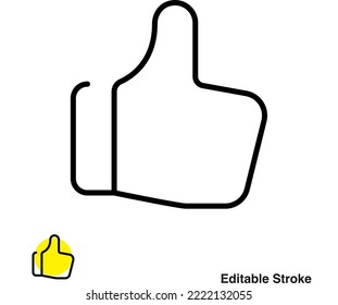 Like Hand Thumbs Up Outline Icon Eps