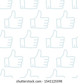 Like hand thumbs up. Seamless pattern background. Best buy template. The best choice. Winner award. Vector color Illustration clipart.