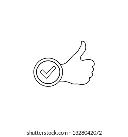 Like hand and tick sign.