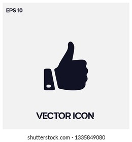 Like hand vector icon illustration. Facebook like symbol icon. White background. Premium quality.