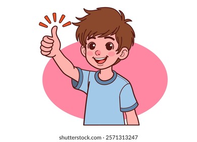 Like. Happy young man raises thumbs up agrees with something or gives positive reply recommends advertisement good. 