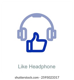 Like Headphone and music icon concept