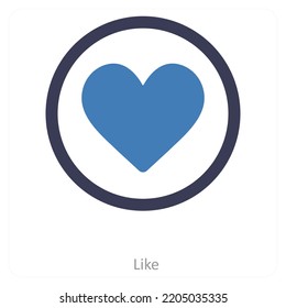 Like and Heart icon concept