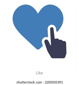 Like And Heart icon concept