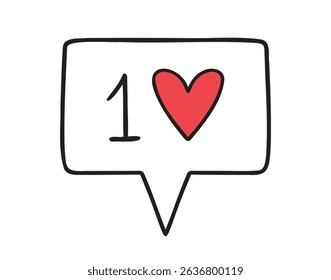 like and heart icon doodle hand drawn. Outline line drawing clipart symbol. Vector illustration