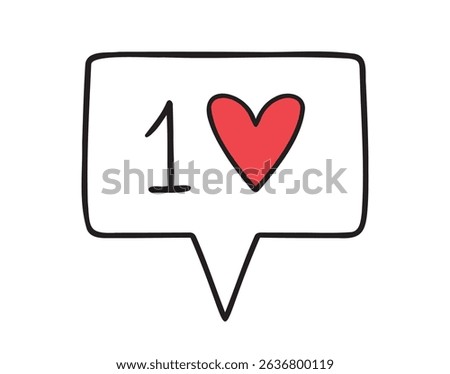 like and heart icon doodle hand drawn. Outline line drawing clipart symbol. Vector illustration