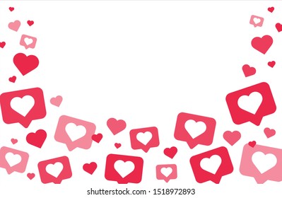 Like and Heart icon. Flat design. Social media notifications icons. Vector illustration