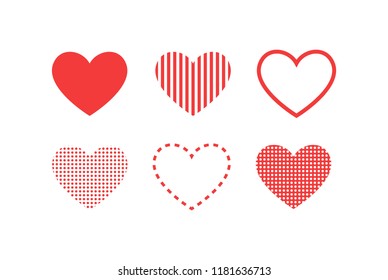 Like and Heart icon. Live stream video, chat, likes. Social nets like red heart web buttons isolated on white background. Vector illustaration.