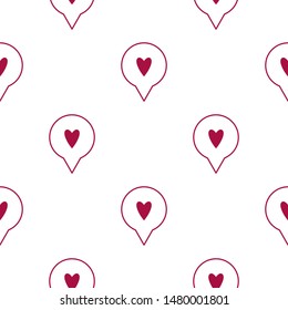 Like and heart icon seamless pattern background. Vector illustration.Thumb up and heart seamless background. - Vector