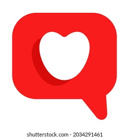 Like heart icon. Social networks. Isolated background. Vector graphics. Red. Symbol of communication, correspondence, love, relationship, acquaintance
