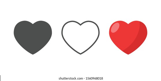 Like and Heart icon. Valentine's day love hearts.