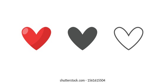 Like and Heart icon. Valentine's day love hearts.