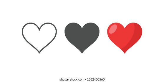 Like and Heart icon. Valentine's day love hearts.