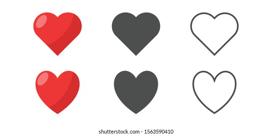 Like and Heart icon. Valentine's day love hearts.