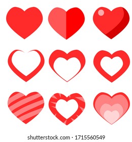 Like and Heart icon. Valentine's day love hearts.Heart Shape for love icon, vector design.