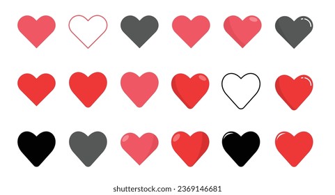 Like and Heart icon. Valentine's day love hearts