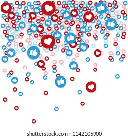 Like and heart icons background