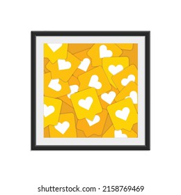Like, Heart icons in photo frame. Design Elements for Business App, Marketing, SMM or CEO. Vector illustration EPS 10.