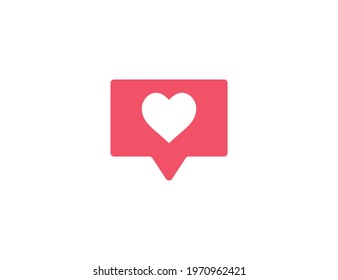 Like, heart, notification, social media icon. Vector illustration.