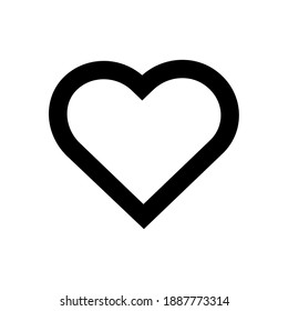 Like Heart Outline Icon Isolated On White Background.