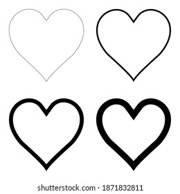 Like heart symbol icon contour, outline . Live webcast webinar, chat. Vector social network, black graceful heart web button