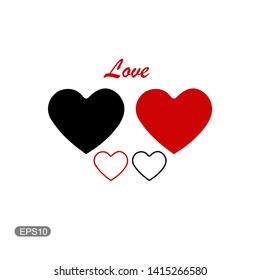 Like and heart symbol icon. Live webcast webinar, chat. Vector social network, red graceful heart web button