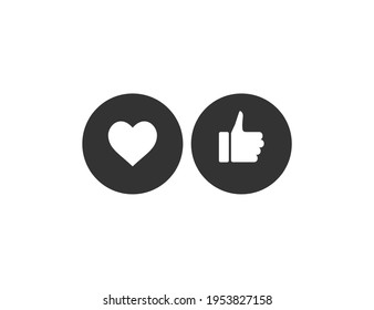 Like, heart, thumb, social media icon. Vector illustration.