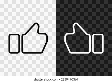 Like, high quality vector editable line icon. Like outline icon isolated on dark and light transparent backgrounds for UI design.