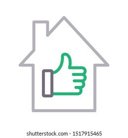 like home colour line vector icon
