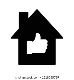 like home glyph flat vector icon