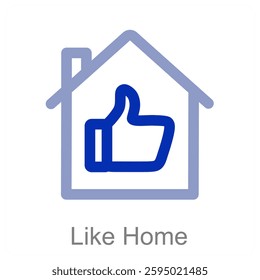 Like Home and home icon concept