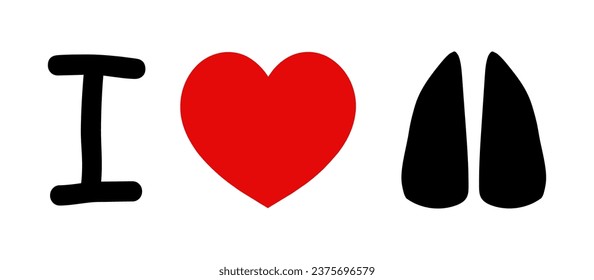 I Like Horses, Animals. Red heart shape and horse hoof foot print. Symbol of love for animal. Vector isolated. Postcard, emblem, icon, print, textile, stationery, sticker. I like deers.